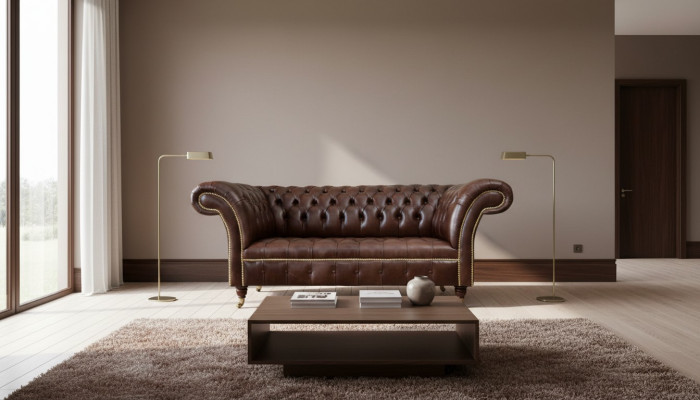 Nov oblazinjen Chesterfield dvosed