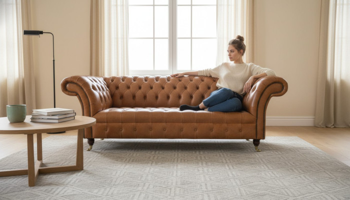 Sofa 3 Sitzer Sitz Modern Chesterfield Sofas Couchen Polster Braun Neu