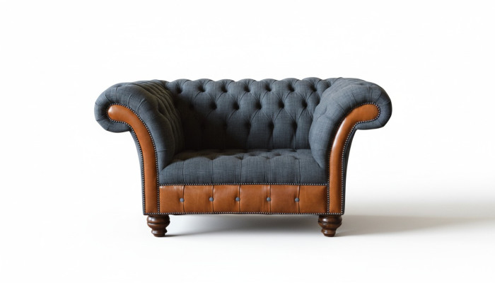 Sessel 1 Sitzer Sofa Polster Design Luxus Stoffsofas Chesterfield Textil