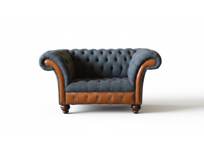 Sessel 1 Sitzer Sofa Polster Design Luxus Stoffsofas Chesterfield Textil