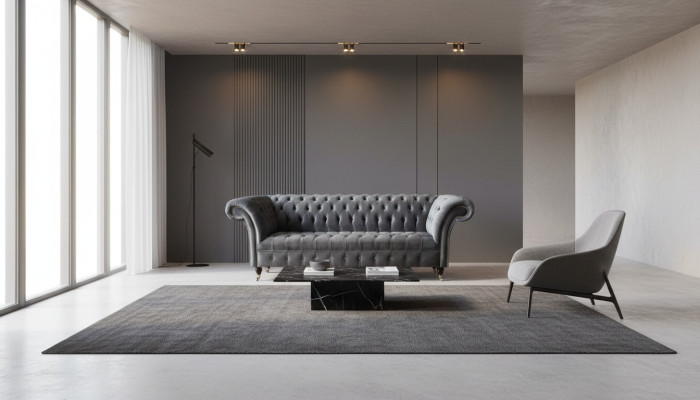 Chesterfield 3 Sitzer Design Sofa Polster Sofas Couchen Textil Dreisitzer
