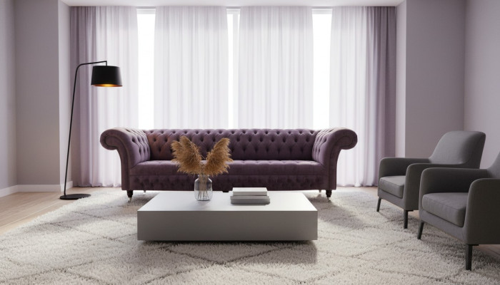 Design Sofa 4 Sitzer Couch Polster Luxus Textil Sofas Chesterfield 