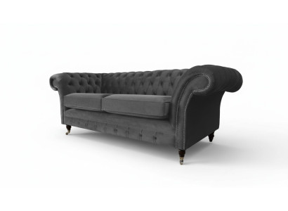Sofa 3 Sitzer Luxus Textil Chesterfield Couch Sofas Polster Design Möbel