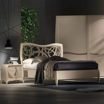 Bett 2x Nachttische 3tlg. Schlafzimmer Design Luxus Schlafzimmer Möbel
