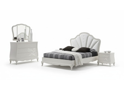 Luxus Schlafzimmer Set 5tlg. Bett 2x Nachttische Kommode Designer Möbel