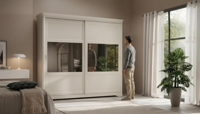 Kleiderschrank Schwebetüren Schrank Möbel Schränke Schlafzimmer Holz Neu