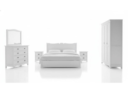 Modern Schlafzimmer Bett 2x Nachttische Kommode Schrank Set