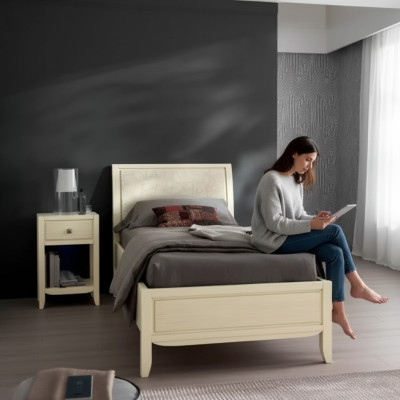 Luxus Schlafzimmer Set Nachttisch Bett 2tlg.Komplett Set Design Einrichtung Neu
