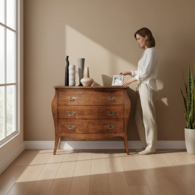 Design Möbel Kommode Schrank Braun Luxus Holz Italienische Möbel Neu