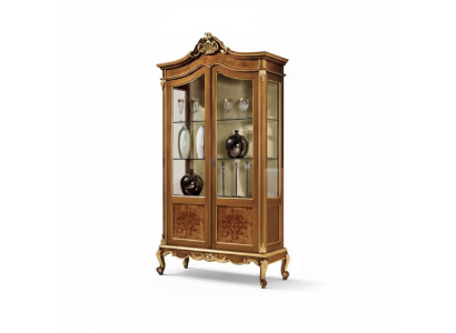 Holz Vitrinen Glas Schrank Echtholz Anrichte Vitrine Wohnzimmer Möbel