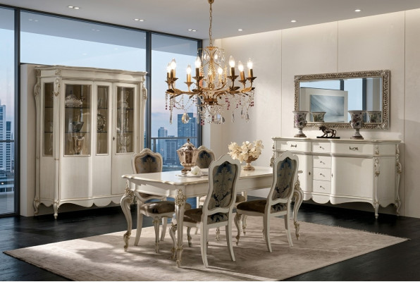 Klassisches Esstisch 4x Stühle Esszimmer Gruppe Tisch Sitzgruppe 8tlg