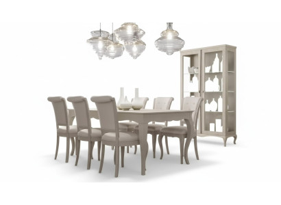 Esstisch 6x Stühle Vitrine 8tlg. Esszimmer Gruppe Garnitur Sitzgruppe