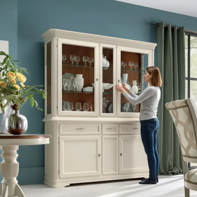 Vitrine Esszimmer Anrichte Holz Möbel Wohnzimmer Anrichte Glas Schrank