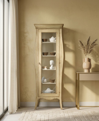 Anrichte Luxus Vitrine Glas Schrank Klassische Stil Italienische Möbel