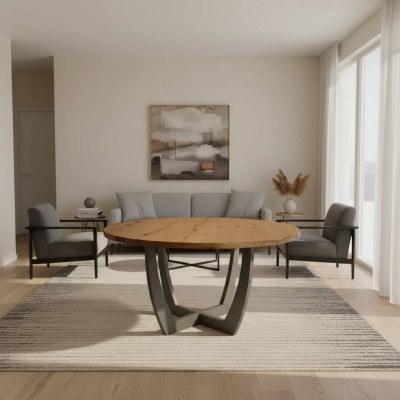 Rund Esstisch Holz runden Küchentisch Esstische Stil modern braun 140cm