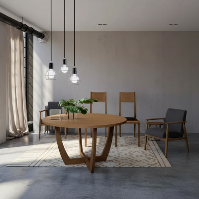 Rund Esstisch Holz Küchentisch runden neuen Stil modern braun 140cm