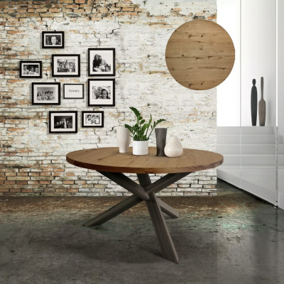 Esszimmer Rund Esstisch Holz runden Küchentisch Stil modern braun 140cm