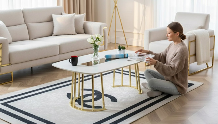 Couchtisch weiß Modern Wohnzimmer Möbel Tisch Luxus Design neu Luxus