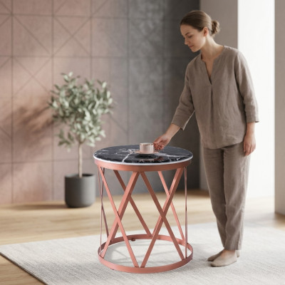 Wohnzimmer Beistelltisc hluxuriös Luxus Möbel Tisch braun Design neu