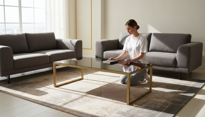 Couchtisch Wohnzimmertisch Sofatisch Design Edelstahl Gold Modern
