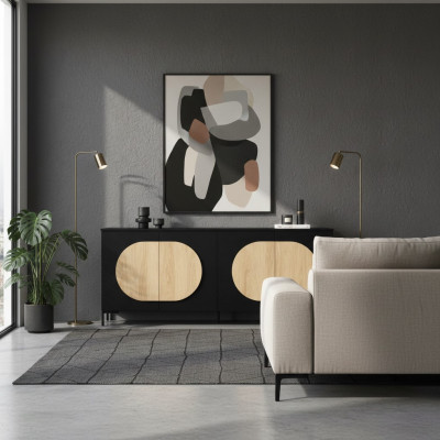 Schwarz-Braune Kommode Schlafzimmer Designer Holz Kommode Edle Anrichte