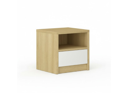 Hellbrauner Nachttisch 1x Schublade Designer Schlafzimmer Holzkonsole