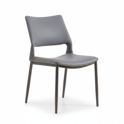 Grauer Esszimmerstuhl Designer 1-Sitzer Luxus Lehnstühle Einsitzer Neu