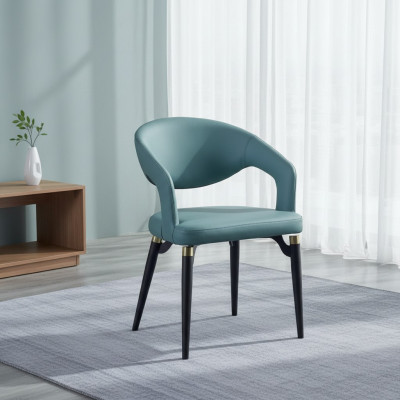 Blauer Esszimmer Stuhl Luxus 1-Sitzer Stilvolle EInsitzer Holz Stühle