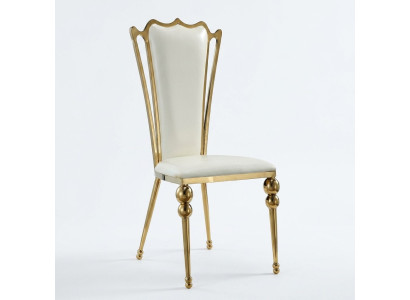 Esszimmer Möbel Designer Weiß-Goldener Stuhl Polster Möbel Modern Neu