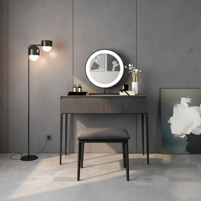 Grauer Schminktisch Designer Frisiertisch Schubladen Kosmetikkommode