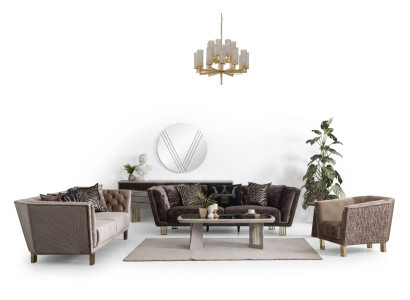 Modernes Set Luxus Sofagarnitur 3+3+1 Sitzer Stilvolle Polster Sitzmöbel