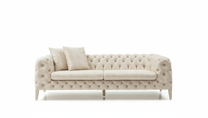 Wohnzimmer Weißer Viersitzer Designer Luxus Sofa 4-Sitzer Polstercouch