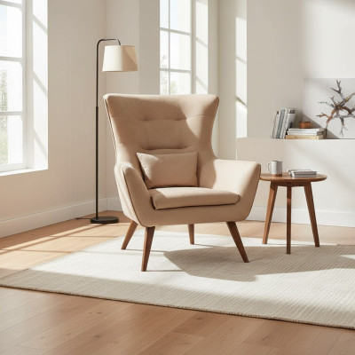 Wohnzimmer Sessel beige Design Couch Luxus Neu Relax Lounge Polster