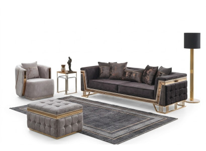 Polstergarnitur Luxus Sofas Dreisitzer Sessel Moderne Wohnzimmer Couch