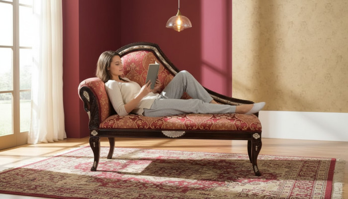 Wohnzimmer Chaiselounge Polster Stoff Textil Luxus Sitzmöbel Neu
