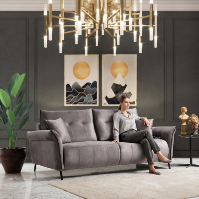 Sofa Couch Wohnzimmer Dreisitzer Polstersofa Luxus Design Möbel Modern Textil
