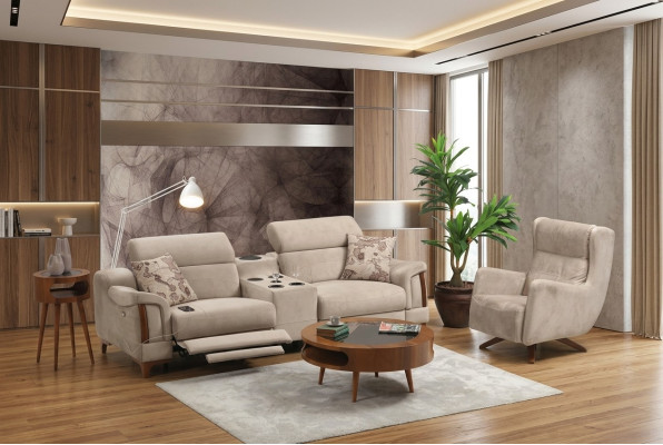 Sofa Set Modern Sofagarnitur Neu Möbel Wohnzimmer Designer Polster Textil