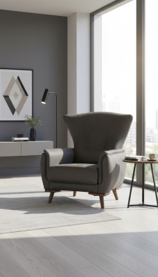 Modern Sessel Luxus Wohnzimmer Polstermöbel Grau Sitz Design Möbel