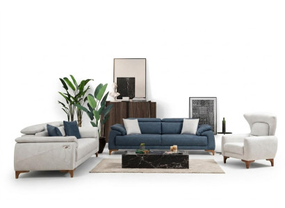 Wohnzimmer Set Modern Luxus Sofagarnitur 3 tlg Polster Möbel Textil Neu