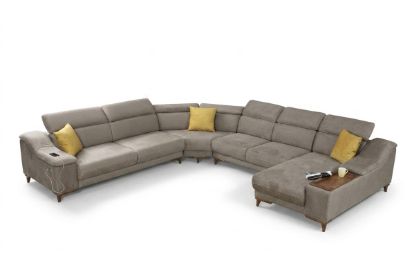 Sofa U-Form Wohnzimmer Ecksofa Polstermöbel Modern Polster Textil Design