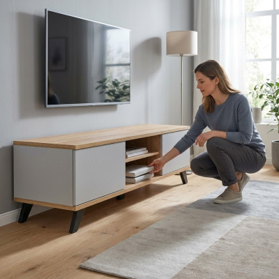 Luxus TV-Ständer Wohnzimmer Modern Designer Möbel Holz Sideboard Neu