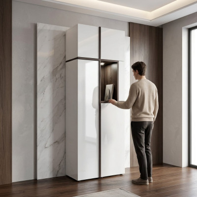 Weiß Schrank Stil Modern Luxus Wohnzimmer Designer Holz Möbel Neu