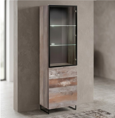 Vitrine Design Schrank Holz Moderne Neu Möbel Grau Holz Einrichtung