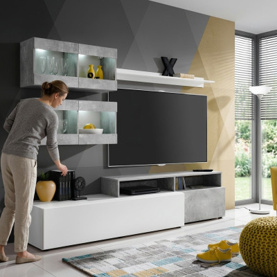 Luksuzna moderna siva stenska enota za TV