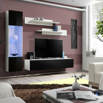 Wohnzimmermöbel Set Wohnwand TV Ständer Design Hänge Vitrine Einrichtung Möbel