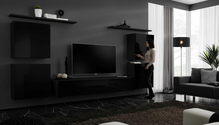 Wohnzimmer Wandregal Einrichtung Wohnwand Luxus Komplett Set Wandschrank