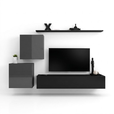 Wohnwand Hänge Schrank Modern Design Wohnzimmer Luxus Möbel Wand Regale