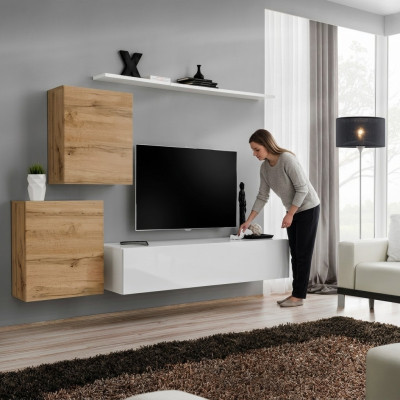 Wohnzimmer Set 4tlg Wandregal Sideboard Wohnwand 2x Wandschrank Design Neu