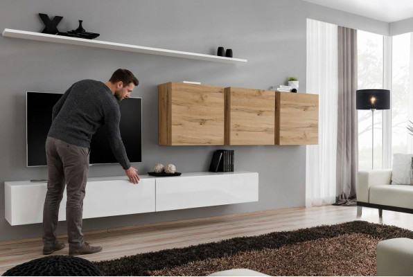 Wohnzimmermöbel Modern Wohnwand Wandschrank Sideboard TV-Ständer Designer