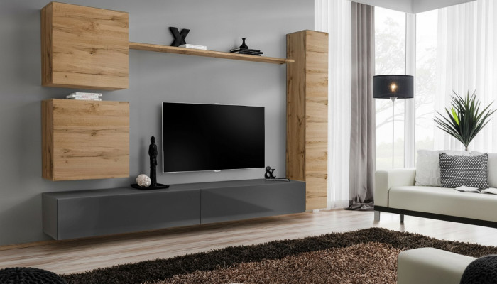 Einrichtung Designer Braun 3x Wandschrank Holzmöbel Luxus Set TV-Ständer
